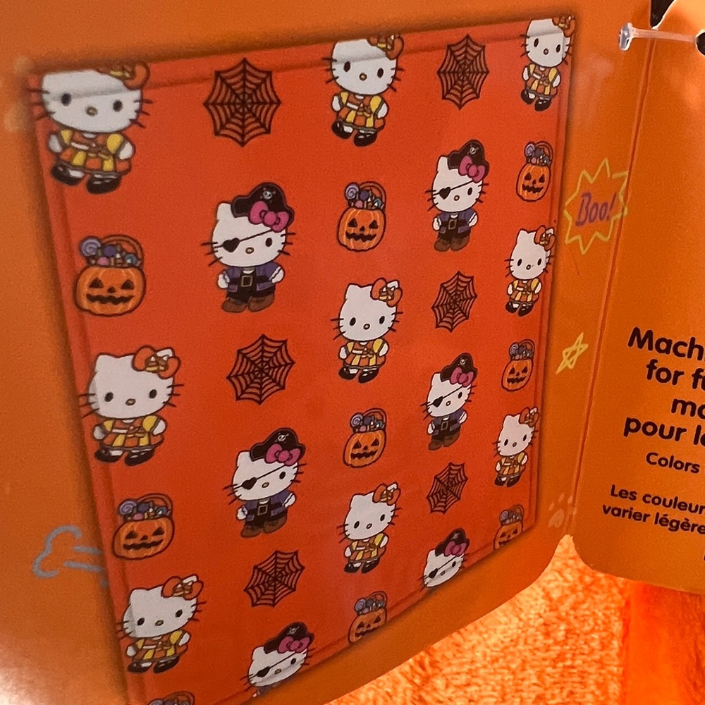 Hello Kitty Halloween Pirates, Cobweb, Candy Corn Blanket Throw